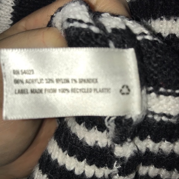 Blue, black and white wool knit sweater EUC - Picture 3 of 3